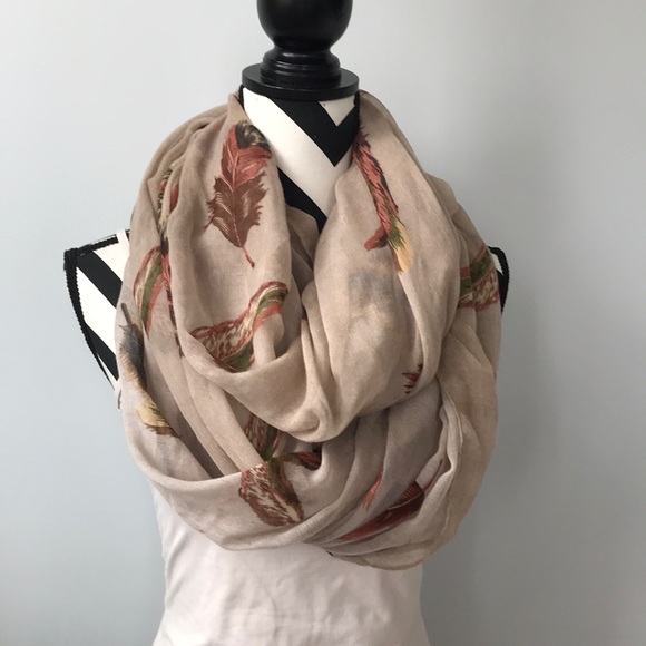 Accessories - Leaf Print Infinity Scarf